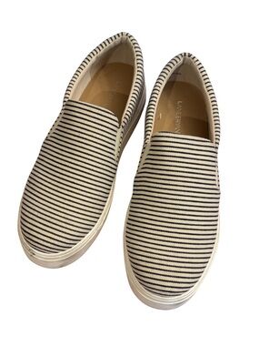 Lane Bryant Dream Cloud Slip-On Platform Sneakers Navy Stripe Size 10